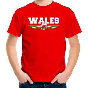 Wales landen t-shirt rood kids - Wales landen shirt / kleding - EK / WK / Olympische spelen outfit