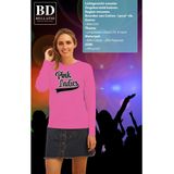 Bellatio Decorations Verkleed sweater voor dames - Pink Ladies - roze - Grease - carnaval/themafeest