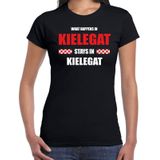 Breda / Kielegat Carnaval verkleed outfit / t-shirt zwart voor dames - Brabant Carnaval verkleed outfit / kostuum - What happens in Kielegat stays in Kielegat