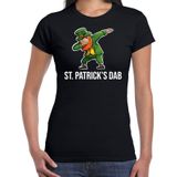 St. Patricks day t-shirt zwart voor dames - St. Patricks dab - Ierse feest kleding / outfit / kostuum