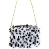 Pluche tasje Dalmatier hond print - voor dames - foute party/carnaval