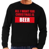 Foute kersttrui / sweater All I Want For Christmas Is Beer zwart voor heren - Kersttruien