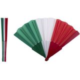 4x stuks waaiers Italiaanse vlag - Handwaaiers