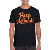 Bellatio Decorations Verkleed T-shirt voor heren - hup holland - zwart - EK/WK voetbal supporter