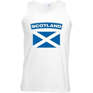 Schotland singlet shirt/ tanktop met Schotse vlag wit heren