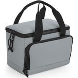 Koeltas/lunch tas - incl koelelement - klein model - 24 x 17 x 17 cm - 2 vakken - grijs/zwart