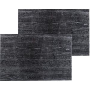 Set van 12x stuks placemats hout print ebbehout - PVC - 45 x 30 cm - Onderleggers