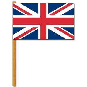 Luxe zwaaivlag Engeland/Groot Brittanie 30 x 45 cm - Feestartikelen/vlaggen/versieringen