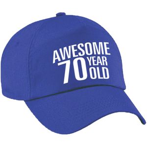 Awesome 70 year old verjaardag pet / cap blauw voor dames en heren - baseball cap - verjaardags cadeau - petten / caps