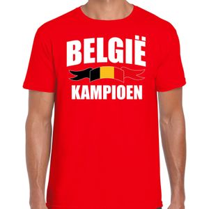 Belgie kampioen supporter t-shirt rood EK/ WK voor heren - EK/ WK shirt / outfit
