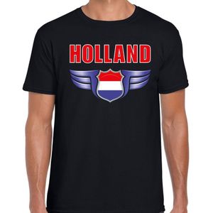 Holland landen t-shirt Nederland zwart voor heren - Nederland / Oranje supporter shirt / kleding - EK / WK voetbal