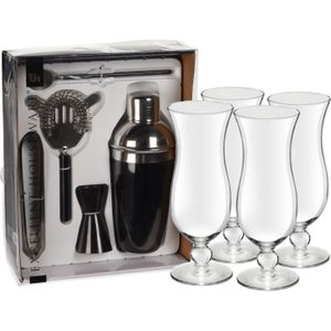 Excellent Houseware cocktails maken set 5-delig met 8x Pina Colada glazen 440 ML