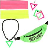 Foute 80s/90s party verkleed set compleet - dames - neon groen - jaren 80/90 verkleed accessoires