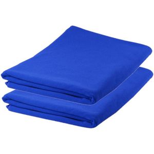 6x stuks Blauwe badhanddoeken microvezel 150 x 75 cm - ultra absorberend - super zacht - handdoeken