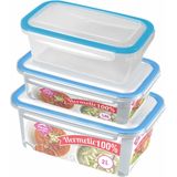 Diepvries/koelkast voedsel bewaarbakjes set van 12x stuks diverse formaten in 0.75 - 1.5 - 2 liter inhoud