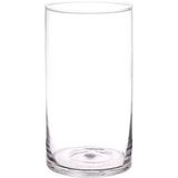 3x Rechte cilinder vazen glas 30 cm - Glazen bloemenvazen