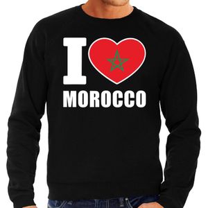 I love Morocco supporter sweater / trui voor heren - zwart - Marokko landen truien - Marokkaanse fan kleding heren