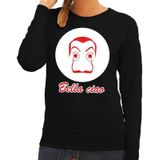 Zwart Salvador Dali sweatshirt maat L - met La Casa de Papel masker voor dames - kostuum