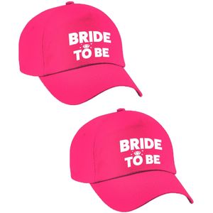 6x Roze vrijgezellenfeest petje Bride To Be dames - Vrijgezellenfeest vrouw artikelen/ petjes