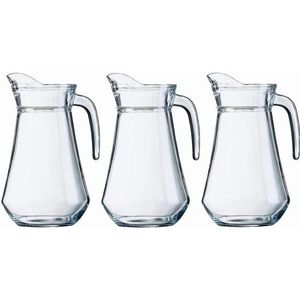 3x Schenkkan 1,6 liter 24 cm - Sapkannen/waterkannen/schenkkannen/limonadekannen van glas 3 stuks