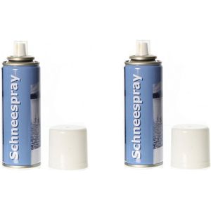 2x stuks sneeuwspray/spuitsneeuw bussen van 100 ml - Kunstsneeuw/nepsneeuw sneeuwdecoraties