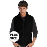Grote maten fleece casual bodywarmer zwart voor heren - Plus size outdoorkleding wandelen/zeilen - Mouwloze vesten