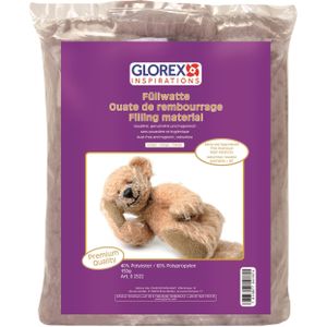 Glorex Hobby vulmateriaal - polyester - 150 gram voor knuffels/kussens - bruin - donzig