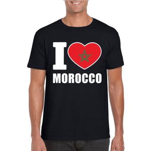 Zwart I love Marokko supporter shirt heren - Marokkaans t-shirt heren