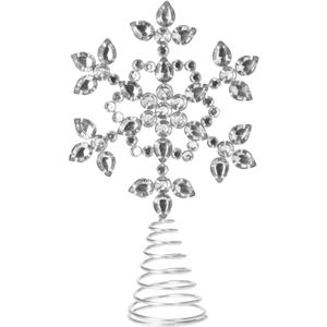 Christmas Decoration piek - ster vorm - zilver met steentjes - 23 cm