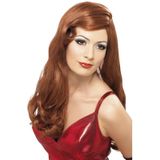 Smiffys carnaval verkleed heksen pruik voor dames rood haar