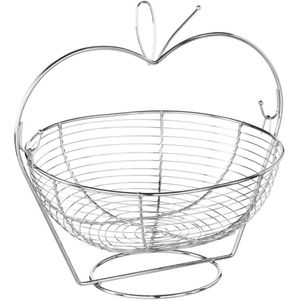 Fruitschaal/fruitmand appel hangend metaal 35 x 29 x 33 cm - Fruitschalen/fruitmanden - Draadmand van metaal