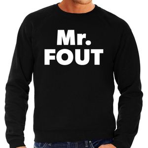 Mr. Fout sweater -  fun tekst trui zwart voor heren - Foute party kleding