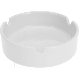 Excellent Houseware Asbak - wit - porselein - 10 cm - Binnen/buiten gebruik