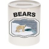 Dieren liefhebber ijsbeer spaarpot  9 cm jongens en meisjes - keramiek - Cadeau spaarpotten ijsberen liefhebber