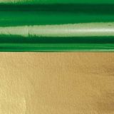 3x rollen knutsel folie groen/goud 50 x 80 cm - Hobby/creatief voor cadeaus en kerst