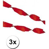 3 rode crepe papier slingers 5 meter