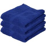 3x Luxe handdoeken blauw 50 x 90 cm 550 grams - Badkamer textiel badhanddoeken