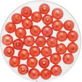 200x stuks sieraden maken Boheemse glaskralen in het transparant rood van 6 mm - Kunststof reigkralen voor armbandjes/kettingen