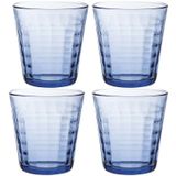 4x Drinkglazen/waterglazen Prisme blauw 275 ml - Koffie/thee glazen Prisme 275 ml