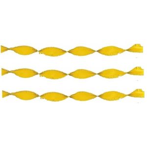 3x Crepe papier slingers 6 meter geel - feestslingers