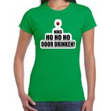 Niks ho ho ho fout Kerst wijn t-shirt - groen - dames - Kerst t-shirt / Kerst outfit