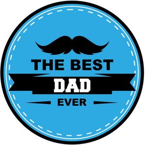 60x Vaderdag bierviltjes - the best dad ever - blauw - onderzetters voor papa zijn verjaardag - feestversiering / tafelversiering