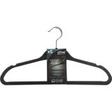Set van 15x stuks kunststof/rubber kledinghangers zwart 45 x 24 cm - Kledingkast hangers/kleerhangers