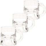 25x Shotglas/shotjes bierpul glaasjes/glazen met handvat 2cl - Herbruikbare shotglazen - Oktoberfest/kroeg/bar/cafe shot/shotjes glazen