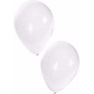 Bellatio Decorations ballonnen - 60 stuks - wit - 27 cm - helium of lucht - verjaardag / versiering