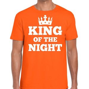 Oranje King of the night t-shirt heren - Oranje Koningsdag kleding
