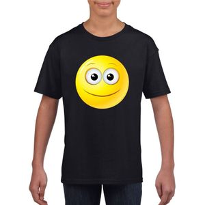 emoticon/ emoticon t-shirt vrolijk zwart kinderen