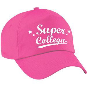 Super collega cadeau pet / baseball cap roze voor dames en heren -  kado voor collegas