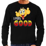 Funny emoticon sweater I feel good zwart voor heren - Fun / cadeau trui