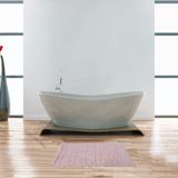 MSV Badkamerkleedje/badmat tapijtje - voor op de vloer - lichtroze - 40 x 60 cm - polyester/katoen